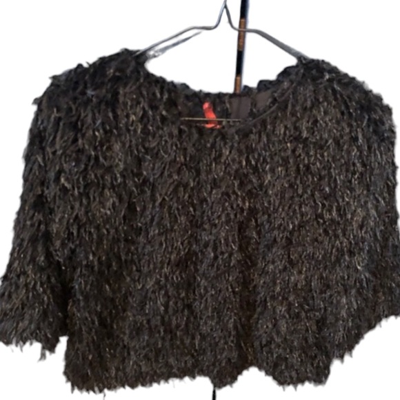 IMPERIAL black shaggy crop top size medium - Picture 4 of 10